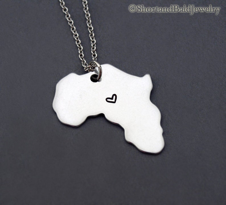 Africa Map Necklace Africa Map Charm Necklace Africa Etsy