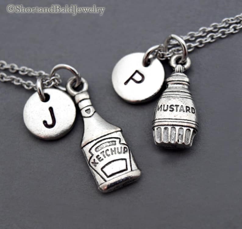 Ketchup Mustard Necklace Tomato Ketchup Charm Two Best Etsy