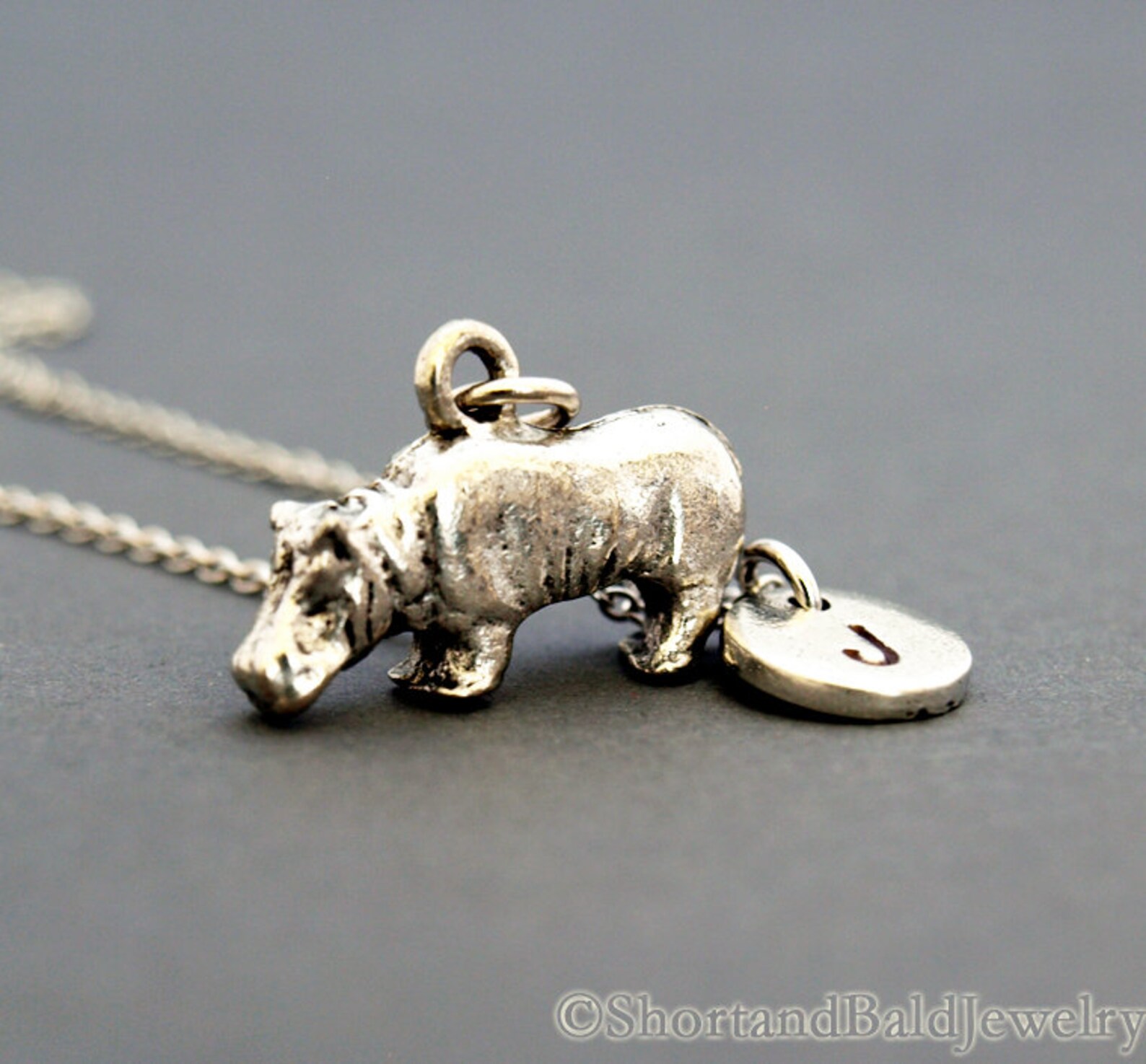 Lilac Glitter Swivel Hippo Charm