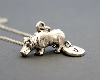 URONE Collana Con Ciondolo Ippopotamo In Argento 925 - Gioiello Simpatico Con Luna, Regalo Per Donne E Ragazze