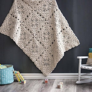 Flower Petal Crochet Baby Blanket Pattern: Motif Afghan (PDF Pattern)