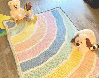 Rainbow Hope Crochet Pattern - Baby Blanket, Children's Afghan, Baby Shower Gift, Unique, Trendy Crochet