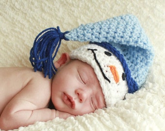 Snowman Hat - Crochet Pattern, snow man beanie, baby hat, kids winter, gift idea for children, crochet winter cap tassel, frosty snowman