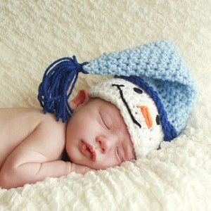 Snowman Hat - Crochet Pattern, snow man beanie, baby hat, kids winter, gift idea for children, crochet winter cap tassel, frosty snowman