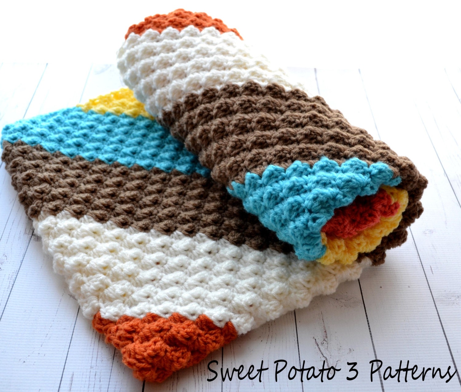 Diagonal crochet baby blanket sale