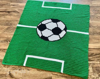 Fußball Sport Decke Häkelanleitung: Sportliebhaber Decke (PDF-Muster), Mädchen Fußball, Jungen Fußball
