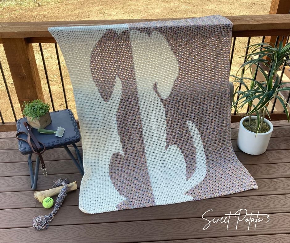 Dog Days Crochet Blanket Pattern, Puppy throw blanket, graph crochet, gift for dog lovers, modern blanket, animal lovers gift, Canine Decor
