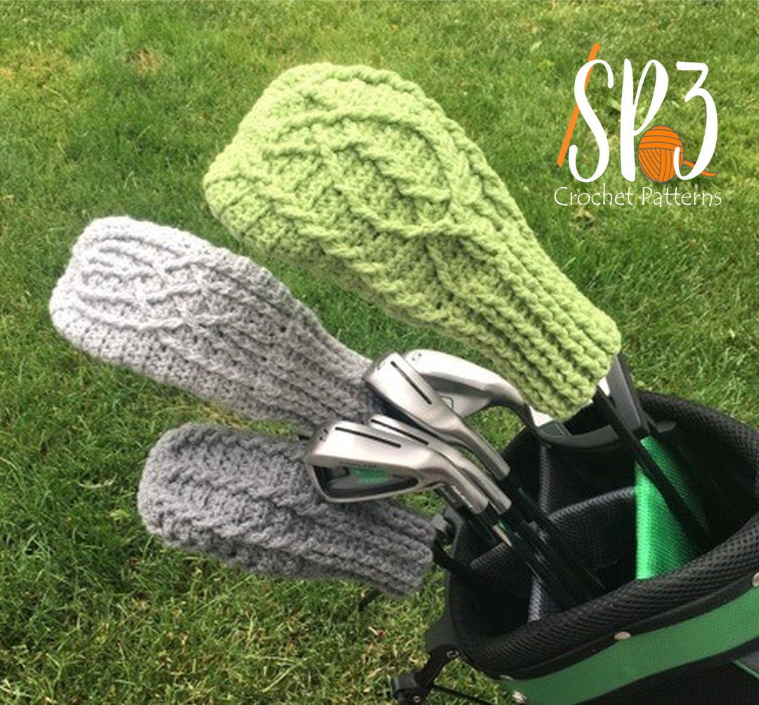 Cable Golf Club Covers Crochet Pattern, Driver Cover, Hybrid Cover, Wood Cover, Cable Crochet, Golf Lover Crochet Gift