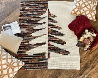 Forest Pines Häkeldecke Muster: Woodland Tree Throw (PDF Pattern), Tannenbaum, Cabin Decor