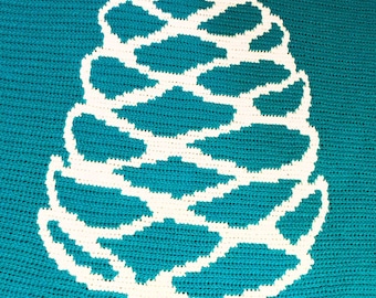 Pinecone Blanket Crochet Pattern, Woodland Crochet Blanket, Nature-Inspired Crochet Pattern, Color Changing Crochet, Throw Blanket, Cabin