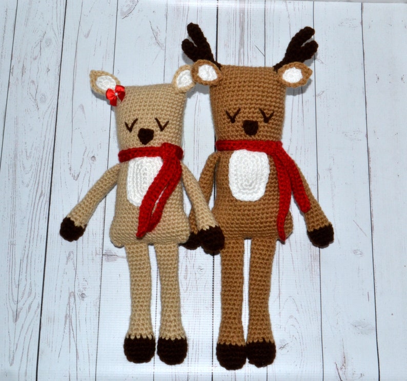 Rudy & Ruby the Reindeer Crochet Pattern for Stuffed Animal, Christmas Ami, Amigurumi pattern, rudolph reindeer, holiday crochet toy image 7