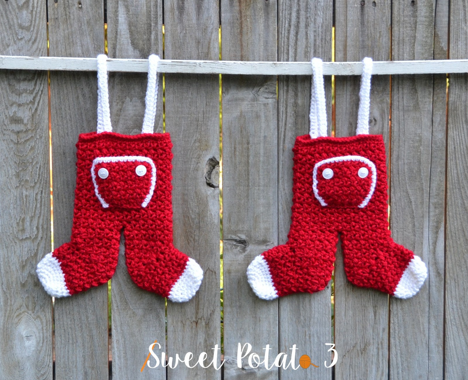 Long John Christmas Stocking Crochet Pattern: Holiday Mantel Decor (PDF), gift card pocket, nostalgic holiday crochet