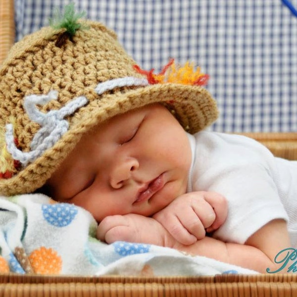 Fishing Hat - Crochet Pattern, fly fishing, flies on hat, newborn hat, kids hat, toddler hat, photo prop idea, cute crochet fishing hat