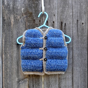 Baby Reversible Puffy Vest Crochet Pattern (PDF)