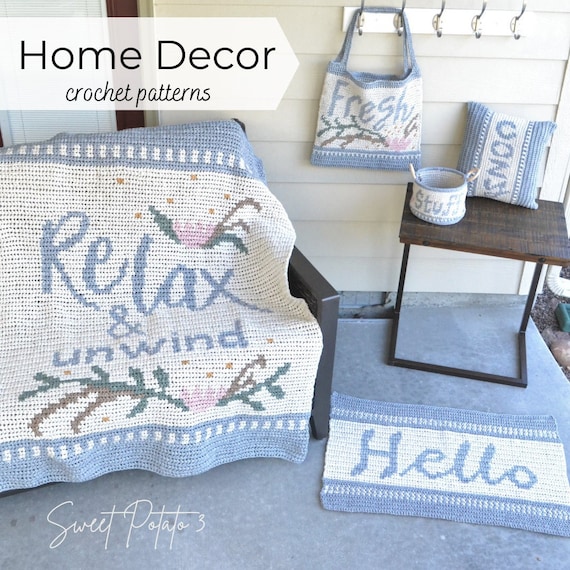 Home Decor Graph Crochet Patterns Relax Unwind Blanket Stuff