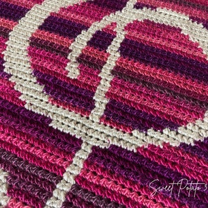 Music Note Crochet Blanket Pattern, throw blanket, graph crochet, gift for music lover, musician gift, modern blanket, singer gift, treble image 3