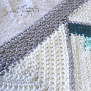 Mountain Lodge Blanket Crochet Afghan Pattern, log cabin quilt inspired, crochet squares, afghan, modern crochet, throw blanket, gift idea image 4