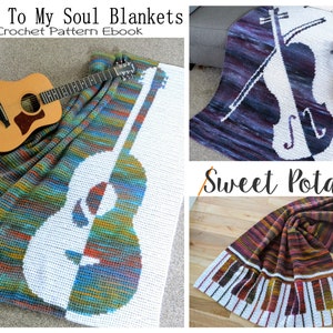 Grandioso Guitar Blanket Crochet Pattern, Music Lover Gift, String Instrument Blanket, Music to my soul crochet, modern blanket image 8