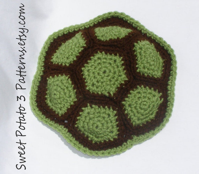 Turtle Shell & Hat Photo Prop Crochet Pattern, newborn photography, photo prop, turtle theme nursery, simple beanie, infant pictures image 4