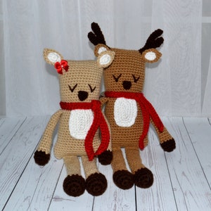 Rudy & Ruby the Reindeer Crochet Pattern for Stuffed Animal, Christmas Ami, Amigurumi pattern, rudolph reindeer, holiday crochet toy image 8