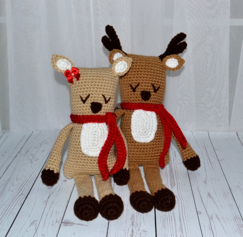 Rudy & Ruby the Reindeer Crochet Pattern for Stuffed Animal, Christmas Ami, Amigurumi pattern, rudolph reindeer, holiday crochet toy image 8