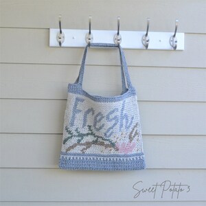 Fresh Market Tote Pattern - Bulky Yarn - Intermediate - Written Pattern PDF, Fresh Market Bag Crochet Pattern, Tote, Shoulder Bag, Sack image 2