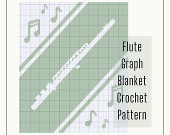 Flute Blanket - Crochet Pattern, Music Lover Gift, Wind Instrument Blanket, Music to my soul crochet, modern blanket, afghan