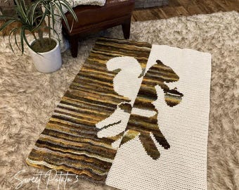 Feeling Squirrelly Crochet Blanket Pattern, Woodland Throw Blanket, Color Changes, Modern Blanket, Animal Blanket, Acorn Blanket, Forest