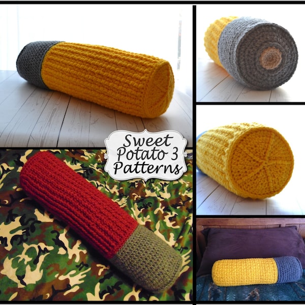 Shotgun Shell Pillow Cover - Crochet Pattern, gift idea for hunter, bird hunter pillow, lumbar pillow cover, neck roll, bolster, men's gift