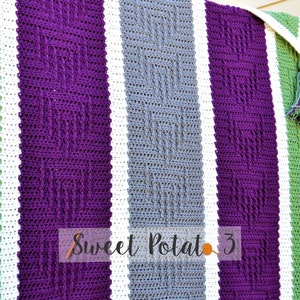 Chasing Arrows Blanket Crochet Pattern, throw blanket, arrows, chevron, modern blanket, large tassel corners, home decor, home fashion image 4