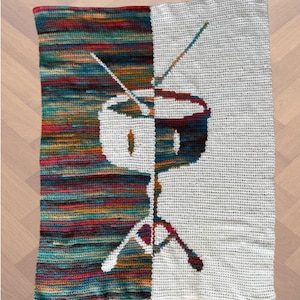 Snare Drum Crochet Blanket Pattern, Music Blanket Crochet Pattern, Drummer Gift, Band Blanket, Instrument Crochet Pattern, Colorwork