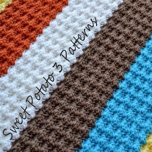 Diagonal Delights Baby Blanket C2C Crochet Pattern, striped crochet blanket, afghan pattern, throw blanket, customize to your own size image 2