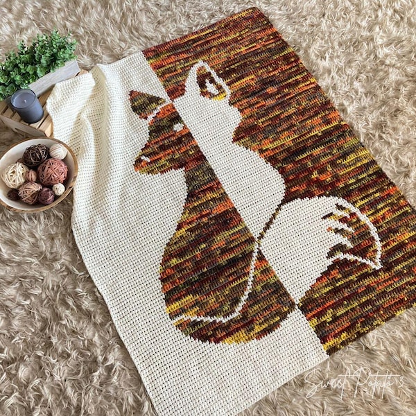 Clever Fox Crochet Blanket Pattern: Woodland Throw (PDF Pattern), Cabin Decor