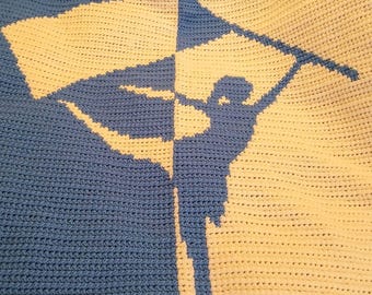 Color Guard Crochet Blanket Pattern, Color Guard Blanket, Music Crochet Pattern, Marching Band Gift, Guard Gift, Band Blanket
