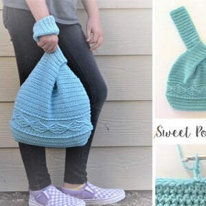 Knot Your Average Bag Crochet Pattern, Everyday Tote, Handbag, Sleepover Bag, Gift idea for girls, womens gifts, holiday gift idea, image 3