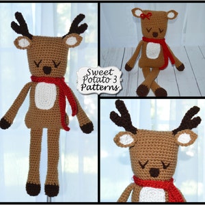 Rudy & Ruby the Reindeer Crochet Pattern for Stuffed Animal, Christmas Ami, Amigurumi pattern, rudolph reindeer, holiday crochet toy image 4