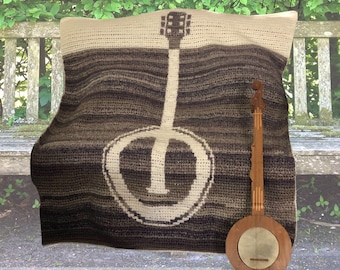 Banjo Blanket Crochet Pattern: Modern Music Lover Throw (PDF Pattern)