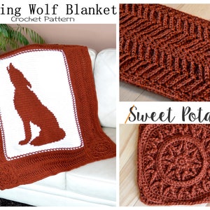 Howling Wolf Blanket Crochet Pattern, wolf decor, cabin afghan, throw blanket, wolves home decor, decorative blanket, Fox Blanket, image 5