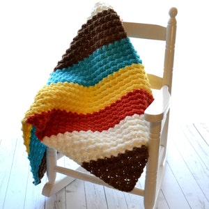 Diagonal Delights Baby Blanket C2C Crochet Pattern, striped crochet blanket, afghan pattern, throw blanket, customize to your own size image 3