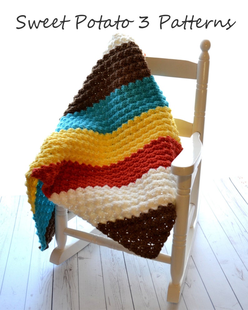 Diagonal Delights Baby Blanket C2C Crochet Pattern, striped crochet blanket, afghan pattern, throw blanket, customize to your own size image 3