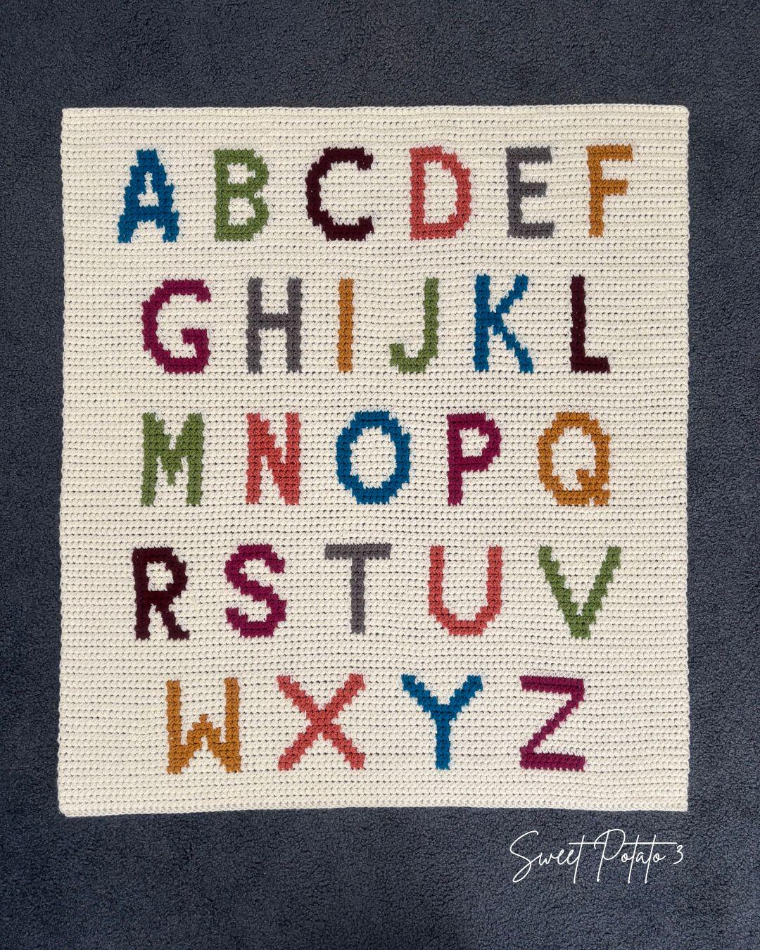 ABC Baby Blanket Crochet Pattern, Alphabet Blanket Design, Nursery ...