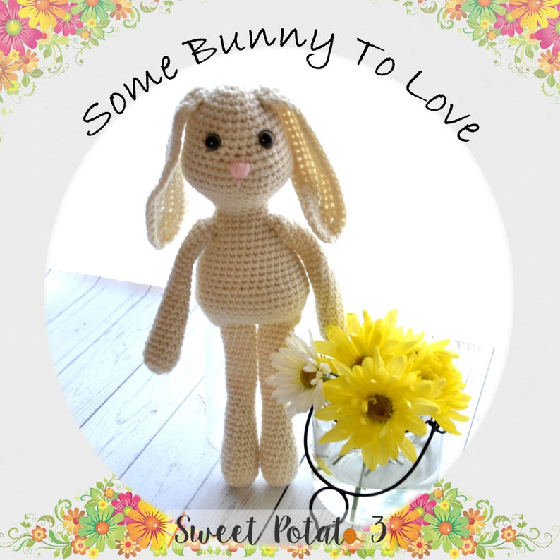 Some Bunny To Love Stuffed Animal Crochet Pattern, floppy ears, easter crochet, amigurumi pattern, ami crochet rabbit, plush crochet image 2