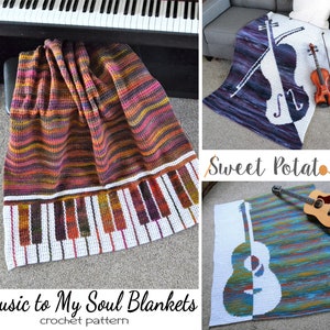 Piano Pizzazz Blanket Crochet Pattern, music lover, piano player gift idea, piano keys, crochet throw blanekt, concert, music teacher gift image 10