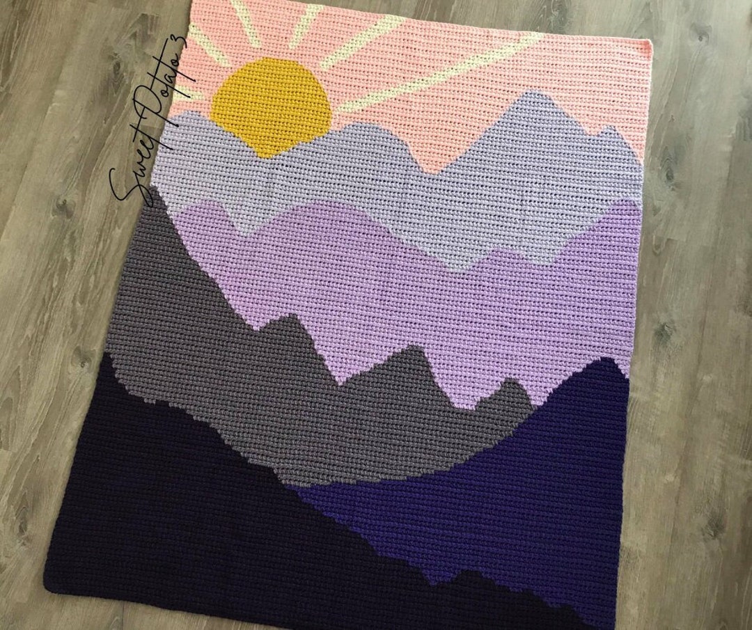Mountain Throw Colorful Blanket Crochet Pattern – Mama In A Stitch