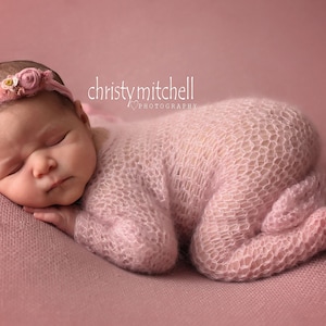 Precious Newborn Romper - Crochet Pattern, newborn photo prop, newborn pictures, delicate crochet for newborn photos, mohair crochet