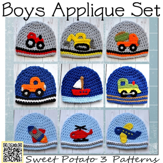 All Boy Applique Crochet Pattern Tractor Bulldozer Dump Truck Boat Train Farm Water Airplane Rocket Helicopter Nautical Farm Etsy