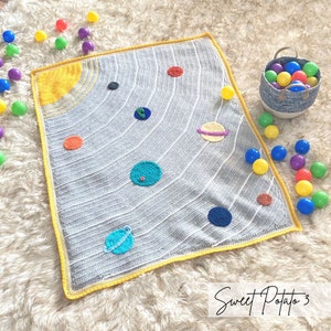 Space Galaxy Crochet Blanket Pattern - Baby Blanket, Children&#39;s Afghan, Planets, Solar System, Unique crochet