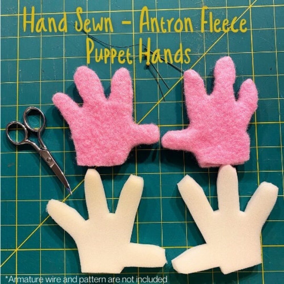 Hand Sewn Original Antron Fleece Hands Foam Precut Hand Puppet