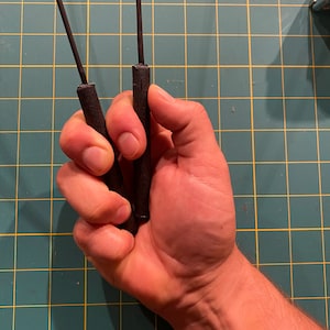 Pro Pair of Arm Rods - 18" Classic Black Rubberized Hand Puppet, Rod Puppet