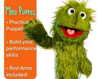 Practice Puppets, Fur Hand Puppet Halloween Show, Puppet Theater, Monster Puppet, Teacher Gift for Zoom, Professional Puppet Ready to Ship